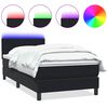 vidaXL kontinentaalvoodi madrats ja LED Must 100x220 cm samet