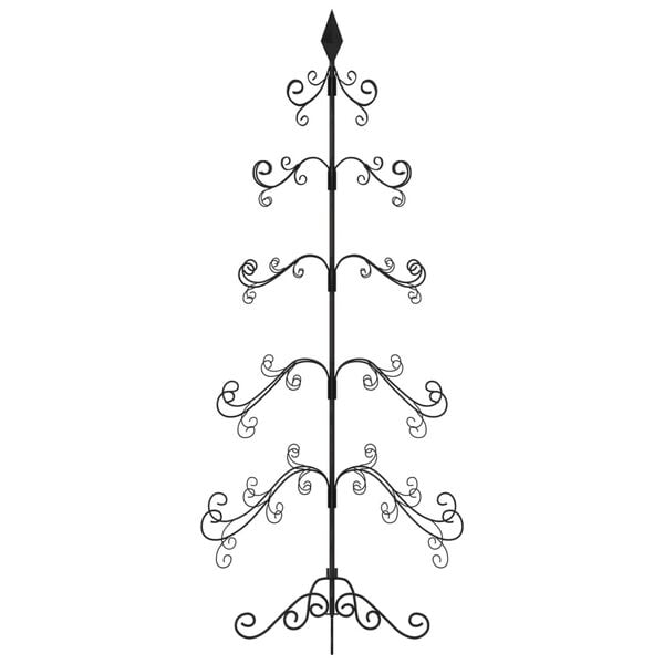 vidaXL metallist kunstkuusk kaunistuseks, must, 150 cm