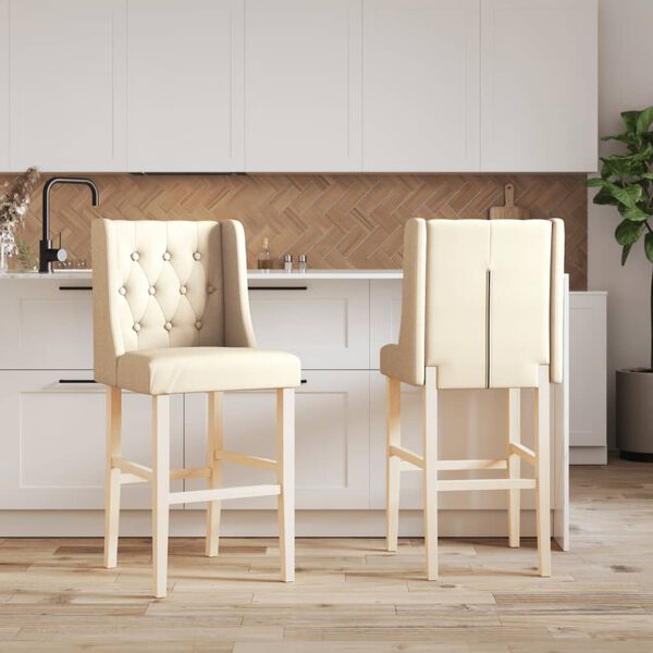 vidaXL baaritoolid 2 tk, kaut&scaron;ukipuu ja kangas