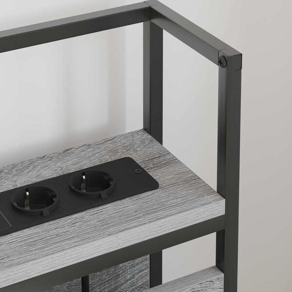 vidaXL Hoiustamispeatoe riiuliga peaga Hall Sonoma 98 cm Tehispuit