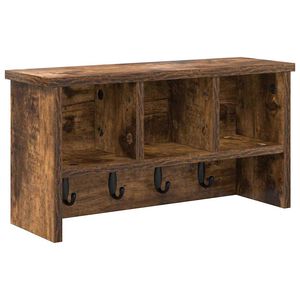 vidaXL Seinale kinnitatav riidepuu Suitsetatud tamm 50 x 16 x 26 cm