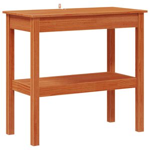 vidaXL Konsoollaud riiuliga Vahapunane 80 x 40 x 75 cm Tahke m&auml;nd