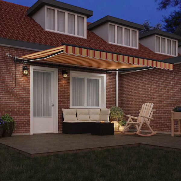 vidaXL Varjudekangas koos Kollane ja oranž 400 &times; 300 cm Pol&uuml;ester