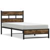 vidaXL metallist voodiraam ilma madratsita suitsutatud tamm 107x203 cm