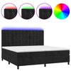 vidaXL kontinentaalvoodi madrats ja LED, must, 200x200 cm, samet
