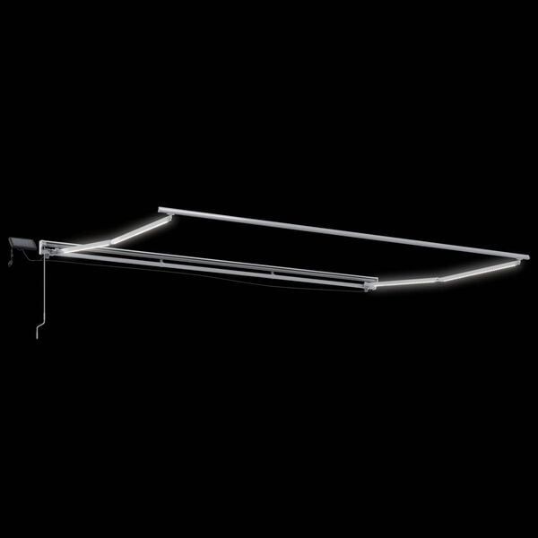 vidaXL Manuaalne varikatus LED-idega Valge 4 x 2 m