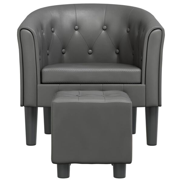 vidaXL tugitool jalapingiga, hall, kunstnahk