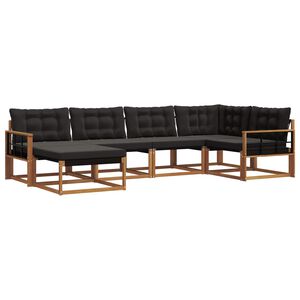 vidaXL V&auml;li diivanikomplekt padjaga 6 pcs Looduslik ja must