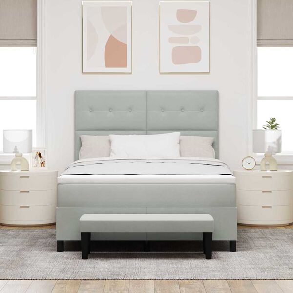 vidaXL Karbi vedrumadrats madratsiga peaga Helehall 160 x 200 cm Samet