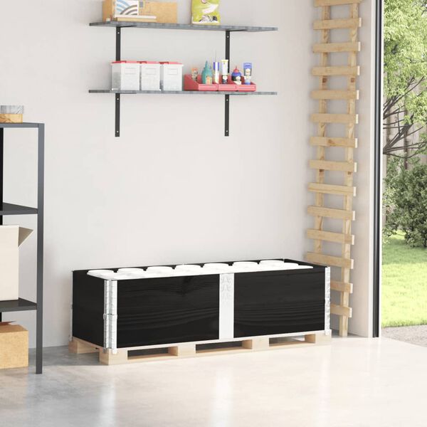 vidaXL kaubaaluste &auml;&auml;red 2 tk, must, 150x50 cm, toekas m&auml;nnipuit