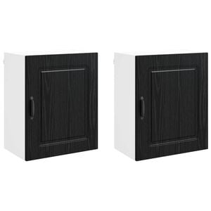 vidaXL N&otilde;udepesumasina paneel Kalmar 2 pcs Must tamm 50 x 31 x 60 cm