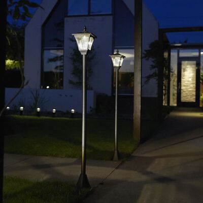 Luxform päikesetoitel LED aia lambipost "Casablanca", must, 31159
