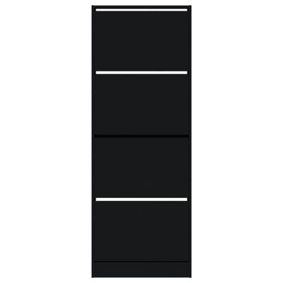 vidaXL jalatsikapp, must, 60 x 21 x 163,5 cm, tehispuit