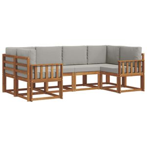 vidaXL V&auml;li diivanikomplekt padjaga 6 pcs Looduslik ja Hele Hall
