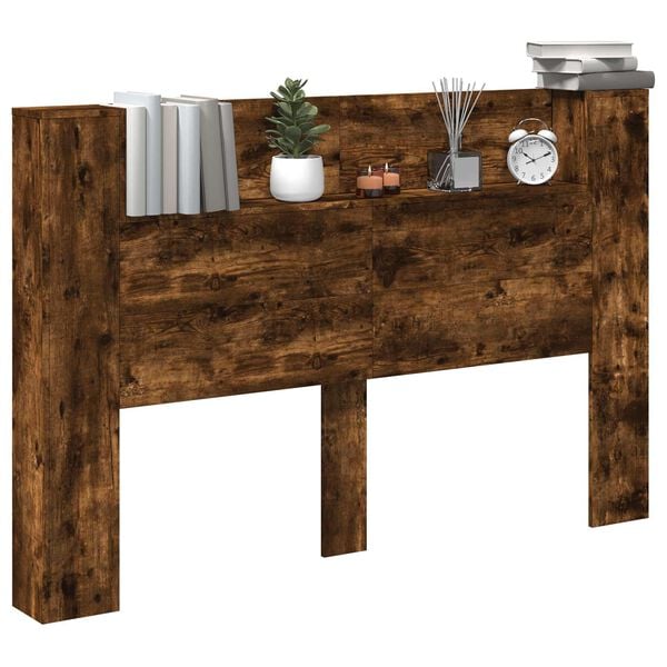 vidaXL Peatoe kapp koos LED-iga Suitsetatud Tamm 160 x 16,5 x 103,5 cm