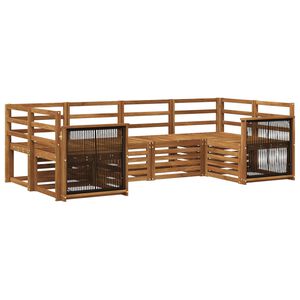 vidaXL Nurgadiivanikomplekt 5 pcs Naturaalne Tugev akatsiapuu