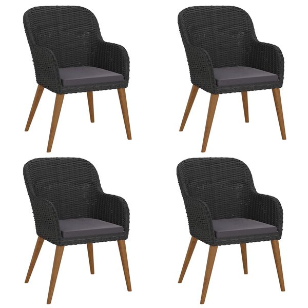 vidaXL 5-osaline aiamööbli komplekt patjadega, must