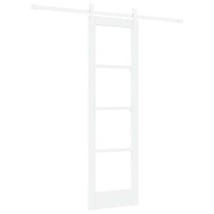 vidaXL Libisev uks ORKDAL Valge 61 x 198,5 cm Soe m&auml;nnipuit ja klaas