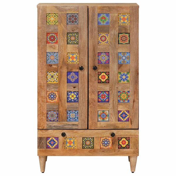 vidaXL K&otilde;rgushein uksega Neutraalne 60 x 33,5 x 100 cm Tugev mango puu