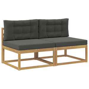 vidaXL 2 T&uuml;kk V&auml;ljas Keskmine Diivan Pol&uuml;ester Valge