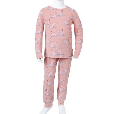 Laste pidžaama, pikkade varrukatega, heleroosa, 116