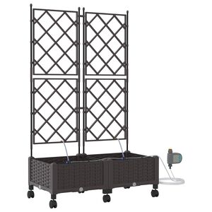 vidaXL Aiakonteiner Kastmise ja Ratastega 2 tk Pruun 80 x 40 x 132 cm
