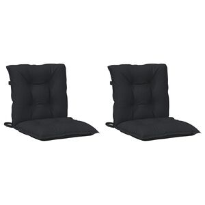 vidaXL Madala seljatoega tooli padjad komplekt 2 pcs Melange must