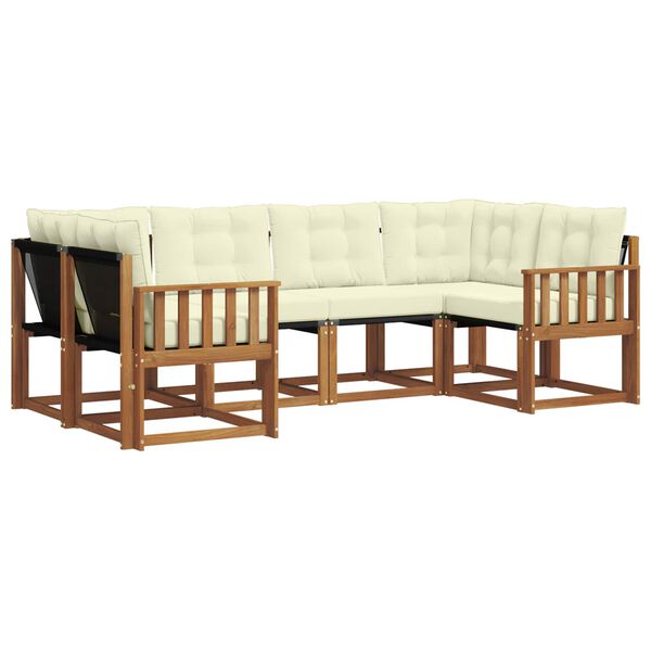 vidaXL V&auml;li diivanikomplekt padjaga 6 pcs Looduslik ja kreem