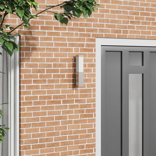 vidaXL Välisseinavalgusti Hõbedane 10.5 x 6 x 35 cm Roostevaba teras