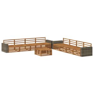 vidaXL V&auml;li diivanikomplekt 9 pcs Naturaalne Akaatsiapuit
