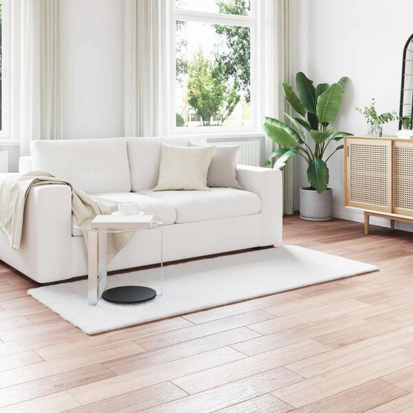 vidaXL Kunstlik K&uuml;&uuml;liku Karv Mat Olite Valge 100 x 200 cm Pol&uuml;ester