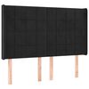 vidaXL voodipeats servadega, must, 147x16x118/128 cm, samet