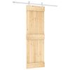 vidaXL Libisev uks Looduslik ja Valge 70 x 210 cm Tahke m&auml;nnipuit
