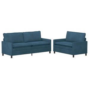 vidaXL Diivanikomplekt 2 pcs Sinine Samet
