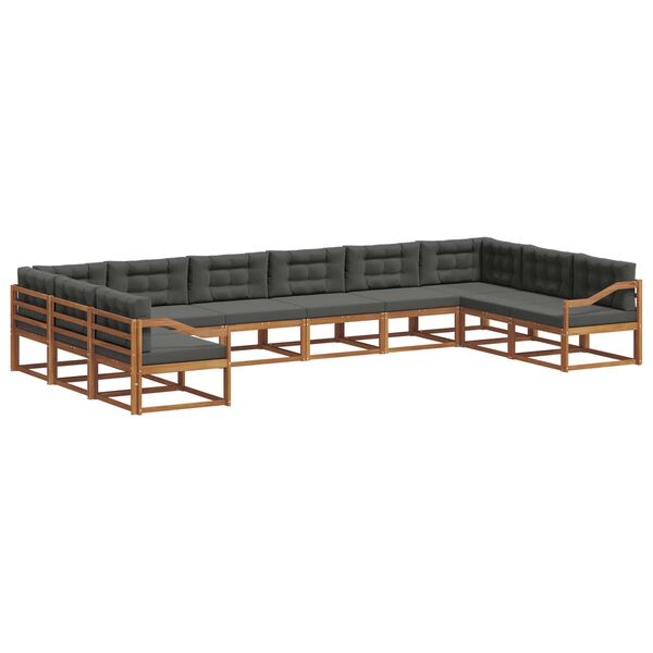 vidaXL V&auml;li diivanikomplekt padjaga 10 pcs Looduslik ja antriit