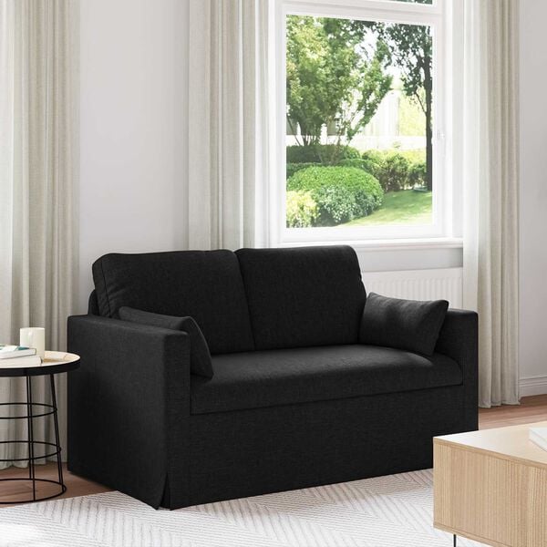 vidaXL Diivan Must &Uuml;ldm&otilde;&otilde;tmed: 139 x 78 x 80 cm (L x S x K) Samet