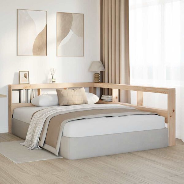 vidaXL raamatukapi peatsi L-kujuline, 135 cm, m&auml;nnipuit