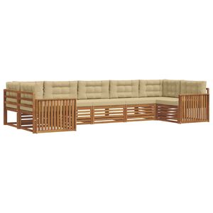 vidaXL V&auml;li diivanikomplekt padjaga 7 pcs Looduslik ja beež