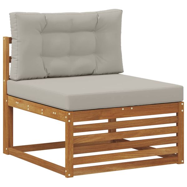 vidaXL V&auml;li diivanikomplekt padjaga 4 pcs Looduslik ja Hele Hall