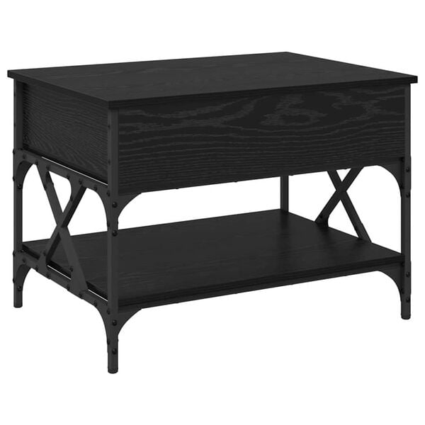vidaXL Kohvilaud Must tamm 70x50x50cm Tehispuit