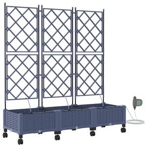 vidaXL Aiakonteiner Kastmise ja Ratastega 3 tk Hall 120 x 40 x 132 cm