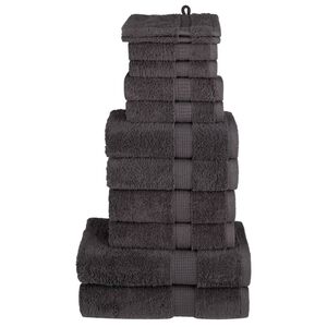 vidaXL 12-osaline r&auml;tikute komplekt SOLUND, antratsiit, 600 gsm