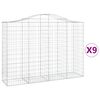 vidaXL kaarekujulised gabioonkorvid 9 tk, 200x50x140/160 cm, raud