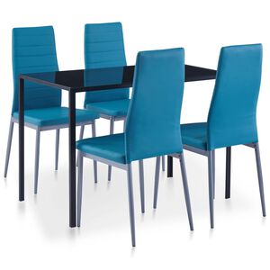 vidaXL viieosaline s&ouml;&ouml;gitoakomplekt, sinine