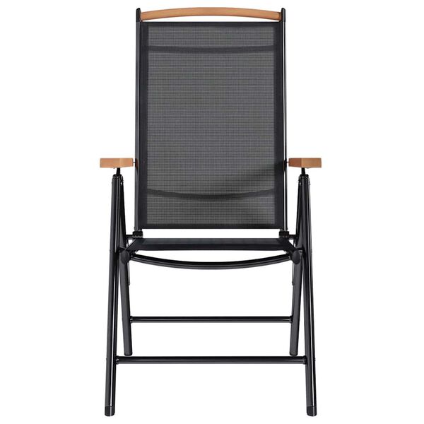 vidaXL kokkupandavad aiatoolid 6 tk, tekstileen, must