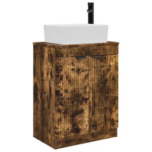 vidaXL Vannitoa kraanikauss Suitsutatud tamm 54 x 35 x 83 cm Tehispuit