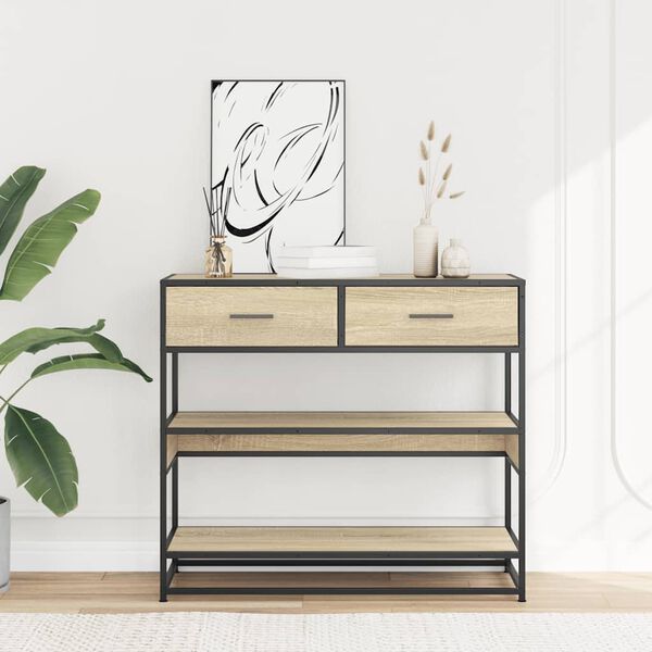 vidaXL konsoollaud Sonoma tamm 90x35x80 cm Engineered Wood