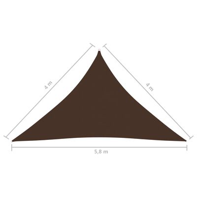 vidaXL oxford-kangast päikesepuri kolmnurkne 4 x 4 x 5,8 m pruun