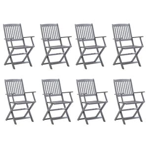 vidaXL kokkupandavad välitoolid, 8 tk, akaatsiapuit