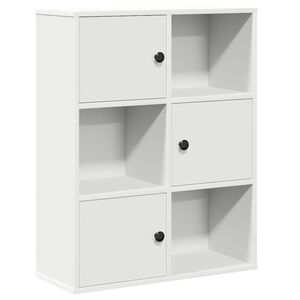 vidaXL raamatualus, valge, 60x24x76,5 cm, tehispuit